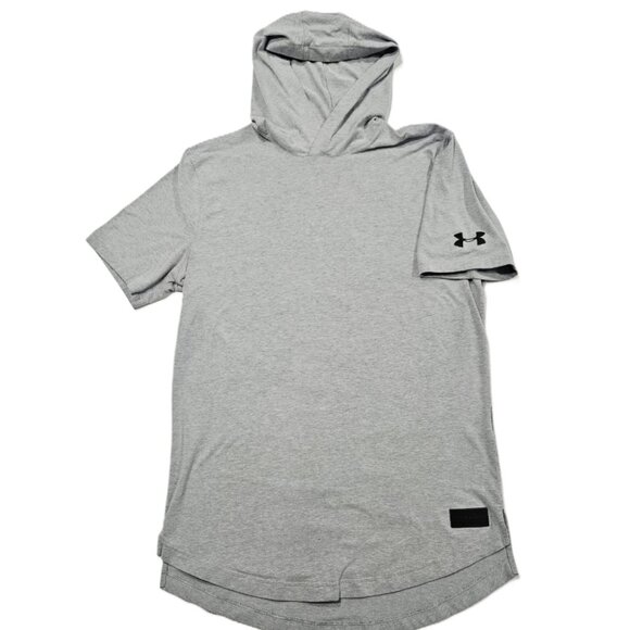 Under Armour HeatGear Short-Sleeve Hoodie Men’s M Gray Loose Fit - Picture 1 of 7